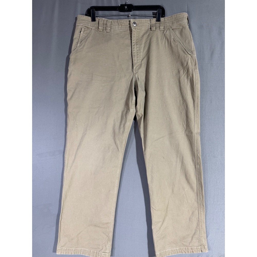 Duluth Trading Flex‎ Fire Hose Men's Khaki Work Pants Size 40x32 Cotton Spandex